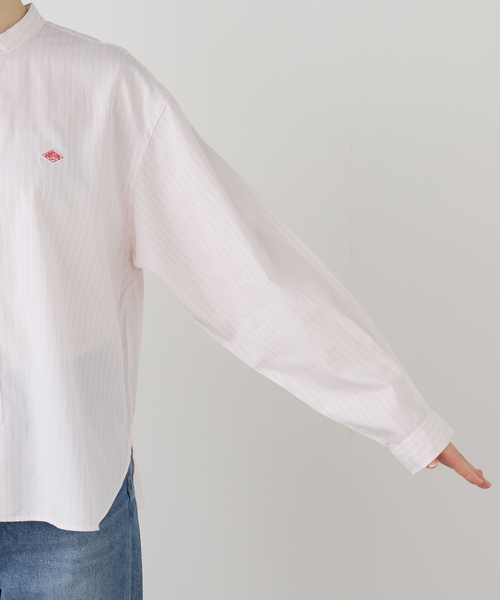 DANTON（ダントン）の「DANTON/ダントン バンドカラーシャツ #DTB0341（シャツ/ブラウス・レディース・ピンク/ライトグレー・FREE）」の15枚目の写真