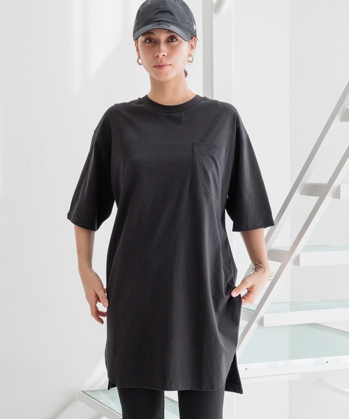 セール】【HEREIAM】チュニック丈が新鮮/オーバーロングTEE（T
