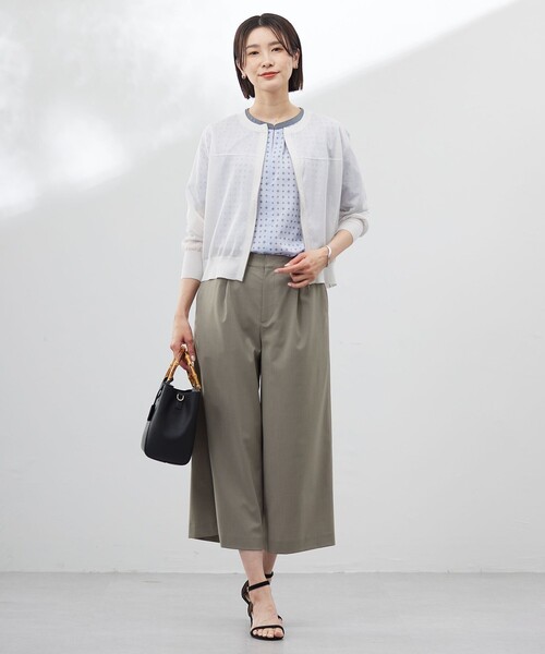 J.PRESS(ジェイプレス)の「【洗える】ジオメトリックプリント ブラウス(シャツ/ブラウス・レディース・ホワイト系5/サックスブルー系5/ネイビー系5・T15/T13)」の9枚目の写真