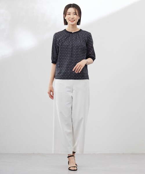 J.PRESS(ジェイプレス)の「【洗える】ジオメトリックプリント ブラウス(シャツ/ブラウス・レディース・ホワイト系5/サックスブルー系5/ネイビー系5・T15/T13)」の10枚目の写真