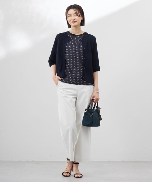 J.PRESS(ジェイプレス)の「【洗える】ジオメトリックプリント ブラウス(シャツ/ブラウス・レディース・ホワイト系5/サックスブルー系5/ネイビー系5・T15/T13)」の11枚目の写真