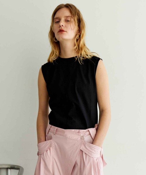 タンクトップ ノースリーブ Cutoff Sleeveless Tops/カットオフノースリーブトップス「MAISON SPECIAL/メゾンスペシャ Cutoff Sleeveless Tops/カットオフノースリーブトップス