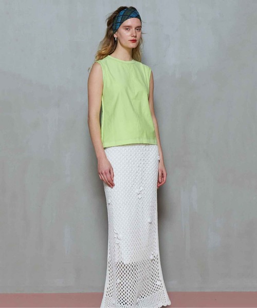 MAISON SPECIAL(メゾンスペシャル)の「Cutoff Sleeveless Tops/カットオフノースリーブトップス【MAISON SPECIAL/メゾンスペシャル】(タンクトップ・レディース・ブラック/チャコールグレー/ホワイト/レッド/グリーン/ピンク・FREE)」の10枚目の写真