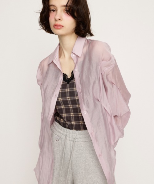 SLY（スライ）の「SHEER TUCKED SH シアー タックド シャツ シアー