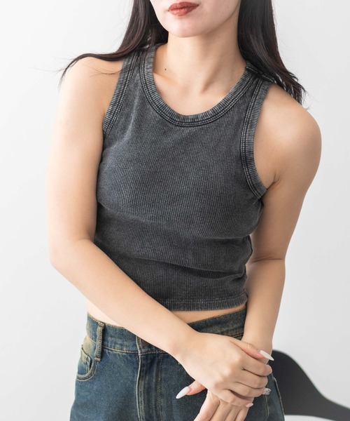 WEGO（ウィゴー）の「WEGO/ヴィンテージウォッシュカップインアメスリタンク（タンクトップ・レディース・スミクロ・SMALL/MEDIUM）」の9枚目の写真