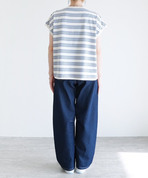 reca（レカ）の「ボーダーフレンチスリーブカットソー（Tシャツ/カットソー・レディース・ホワイト系その他/グレー系その他/ホワイト系その他2・M）」の11枚目の写真