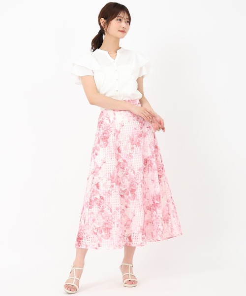 MISCH MASCH(ミッシュマッシュ)の「スクエアレース水彩フラワースカート(スカート・レディース・ブラック/レッド/イエロー・S/M)」の14枚目の写真