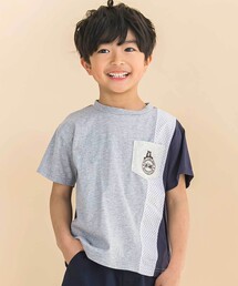 Noeil aime BeBe（ノイユエイムベベ）の「天竺縦配色切り替え半袖Tシャツ(80~130cm)（Tシャツ/カットソー）」