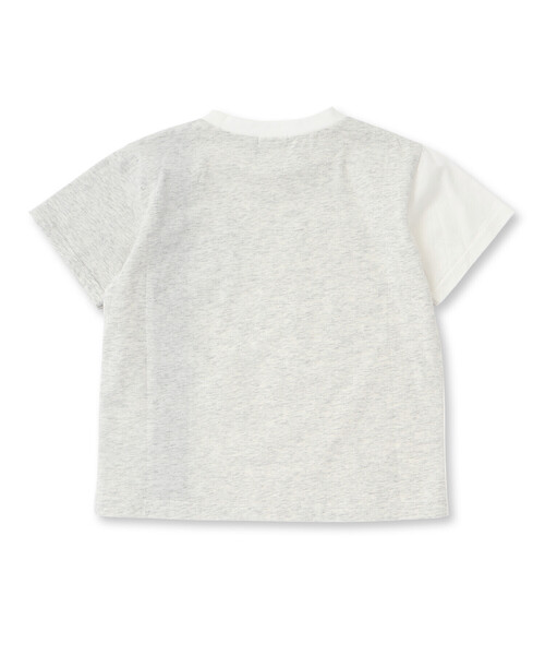 Noeil aime BeBe（ノイユエイムベベ）の「天竺縦配色切り替え半袖Tシャツ(80~130cm)（Tシャツ/カットソー・キッズ・グレー系その他/ホワイト系その他2・130cm/120cm/110cm）」の7枚目の写真