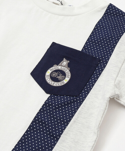 Noeil aime BeBe（ノイユエイムベベ）の「天竺縦配色切り替え半袖Tシャツ(80~130cm)（Tシャツ/カットソー・キッズ・グレー系その他/ホワイト系その他2・130cm/120cm/110cm）」の17枚目の写真