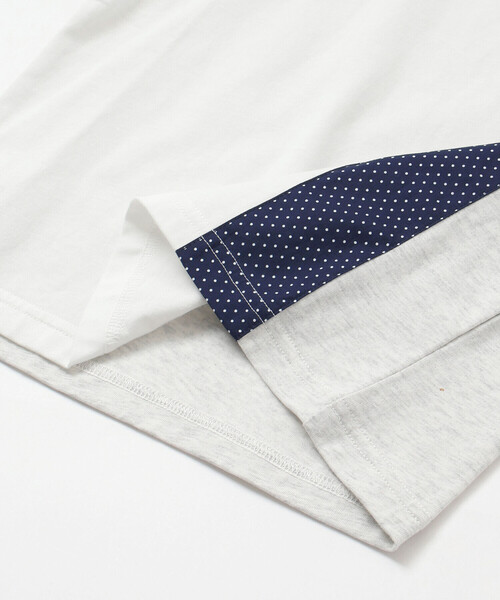 Noeil aime BeBe（ノイユエイムベベ）の「天竺縦配色切り替え半袖Tシャツ(80~130cm)（Tシャツ/カットソー・キッズ・グレー系その他/ホワイト系その他2・130cm/120cm/110cm）」の15枚目の写真