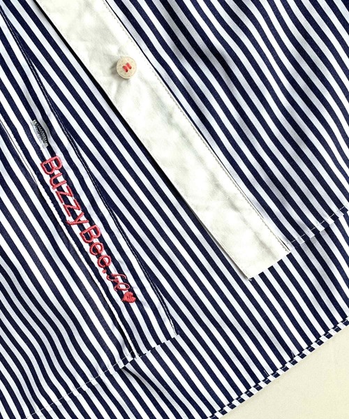 Q（キュー）の「フロント刺繍バイカラーシャツ（シャツ/ブラウス・レディース・ピンク系/ネイビー系・MEDIUM）」の8枚目の写真