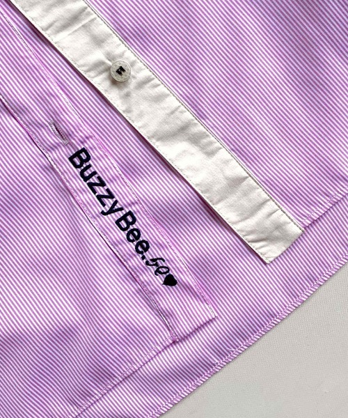 Q（キュー）の「フロント刺繍バイカラーシャツ（シャツ/ブラウス・レディース・ピンク系/ネイビー系・MEDIUM）」の9枚目の写真