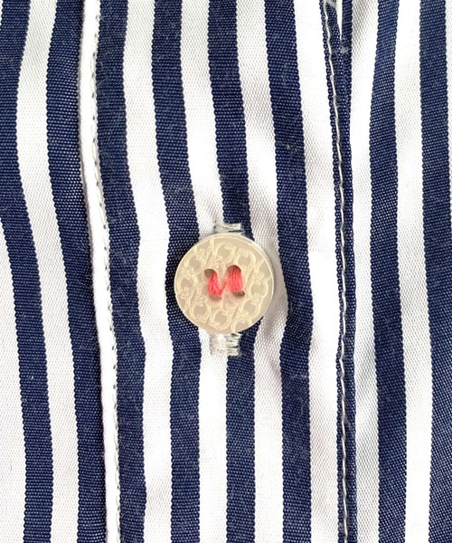 セール】フロント刺繍バイカラーシャツ（シャツ/ブラウス）｜Q