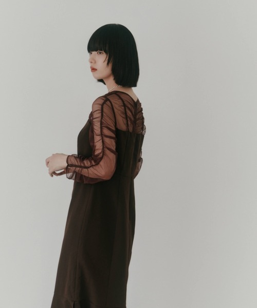 kaene カエン　パールマーメイドドレス　ダークブラウン　38 新品タグ付き kaene カエン パールマーメイドドレス ダークブラウン 38 新品