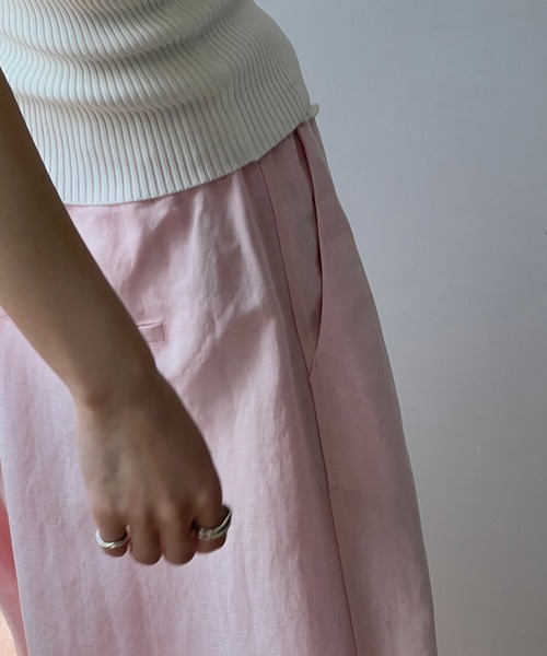 chuclla（チュクラ）の「リネン混ボリューム イージーパンツ chw25s057（その他パンツ・レディース・ホワイト/ネイビー/ピンク・S/M）」の7枚目の写真