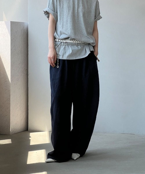 chuclla（チュクラ）の「リネン混ボリューム イージーパンツ chw25s057（その他パンツ・レディース・ホワイト/ネイビー/ピンク・S/M）」の12枚目の写真