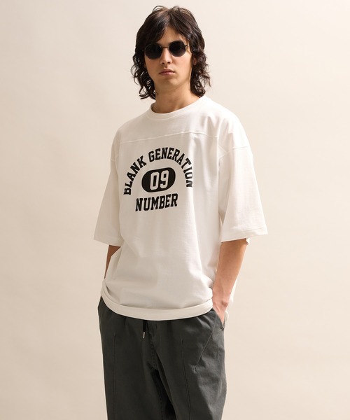 セール】HEAVY COTTON COLLEGE LOGO FOOTBALL T-SHIRT / ヘビー