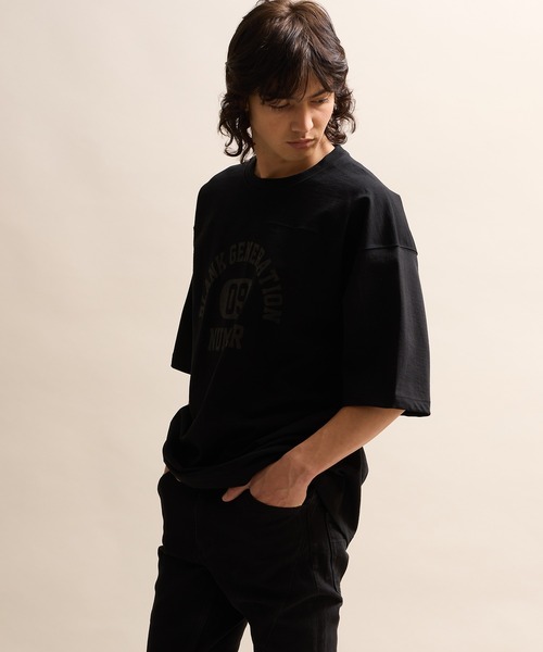 NUMBER (N)INE（ナンバーナイン）の「HEAVY COTTON COLLEGE LOGO FOOTBALL T-SHIRT / ヘビー コットン カレッジロゴ フットボール Tシャツ（Tシャツ/カットソー・メンズ・チャコール/ホワイト/ブラック/カーキ・2/3/4）」の8枚目の写真