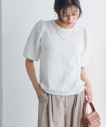 ジャカードスリーブTシャツ