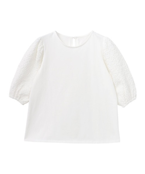Pierrot(ピエロ)の「ジャカードスリーブTシャツ(Tシャツ/カットソー・レディース・ブラック/オフホワイト/ブルー・M/L)」の10枚目の写真