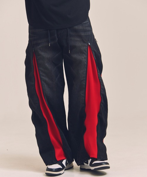 GALLIS ADDICTION（ガリスアディクション）の「GA-４ジップ/デニムパンツ（デニムパンツ・メンズ・ブルー/ブラック/レッド・FREE/S）」の3枚目の写真