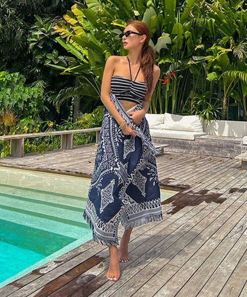 LAVIA（ラヴィア）の「ボーダーバンドゥビキニ（水着・レディース・ブラック・M/L）」の9枚目の写真