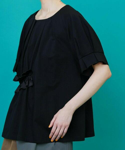 FRAPBOIS(フラボア)の「リボンカット カットソー(Tシャツ/カットソー・レディース・ブラック/カーキ・1)」の12枚目の写真