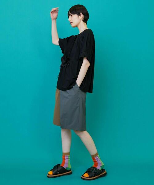 FRAPBOIS(フラボア)の「リボンカット カットソー(Tシャツ/カットソー・レディース・ブラック/カーキ・1)」の16枚目の写真