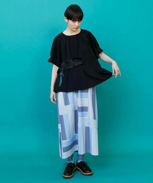 FRAPBOIS(フラボア)の「リボンカット カットソー(Tシャツ/カットソー・レディース・ブラック/カーキ・1)」の19枚目の写真