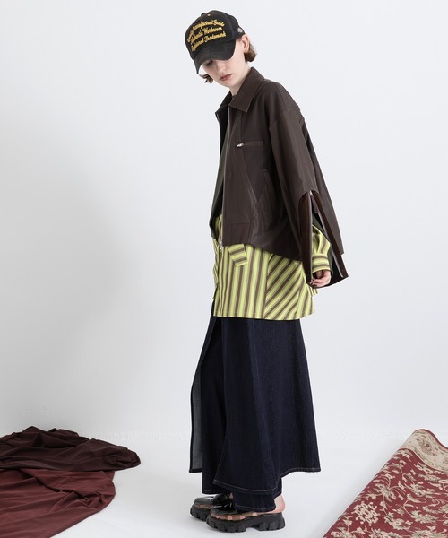 AULA AILA（アウラアイラ）の「レイヤードデニムパンツ（デニムパンツ・レディース・ブラック/ブルー/インディゴブルー・0/1）」の14枚目の写真