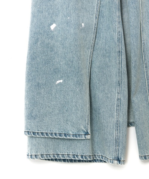 AULA AILA（アウラアイラ）の「レイヤードデニムパンツ（デニムパンツ・レディース・ブラック/ブルー/インディゴブルー・0/1）」の11枚目の写真