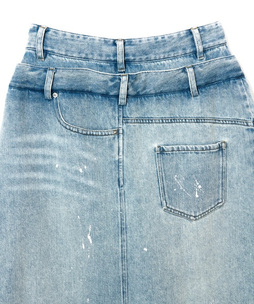 AULA AILA（アウラアイラ）の「レイヤードデニムパンツ（デニムパンツ・レディース・ブラック/ブルー/インディゴブルー・0/1）」の10枚目の写真