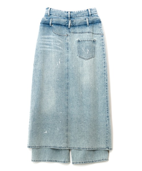 AULA AILA（アウラアイラ）の「レイヤードデニムパンツ（デニムパンツ・レディース・ブラック/ブルー/インディゴブルー・0/1）」の8枚目の写真