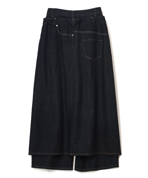 AULA AILA（アウラアイラ）の「レイヤードデニムパンツ（デニムパンツ・レディース・ブラック/ブルー/インディゴブルー・0/1）」の6枚目の写真