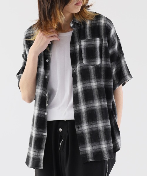 Theater code(シアターコード)の「checked shirt/チェックシャツ(シャツ/ブラウス・メンズ・ブラック・FREE)」の7枚目の写真