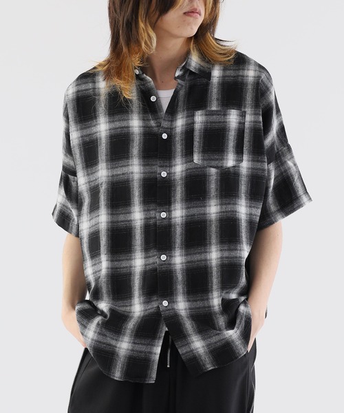 Theater code(シアターコード)の「checked shirt/チェックシャツ(シャツ/ブラウス・メンズ・ブラック・FREE)」の4枚目の写真