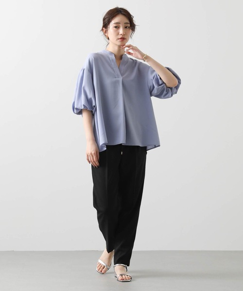 ★モサ☆★バックプリーツ 五分袖 ブラウス　size36 UNITED ARROWS LTD. OUTLET｜バックプリーツ 五分袖 ブラウス
