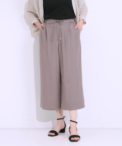 DRESKIP（ドレスキップ）の「【洗える/着丈選べる/ひんやり】楽ちんなのにきれい見え カノコ タックワイドパンツ（その他パンツ・レディース・ブラック/キャメル/ネイビー/イエロー・04/03/02/01/42/40/38/36）」の5枚目の写真