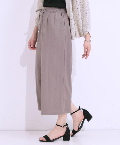 DRESKIP（ドレスキップ）の「【洗える/着丈選べる/ひんやり】楽ちんなのにきれい見え カノコ タックワイドパンツ（その他パンツ・レディース・ブラック/キャメル/ネイビー/イエロー・04/03/02/01/42/40/38/36）」の6枚目の写真