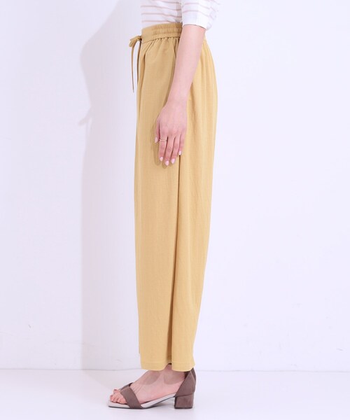 DRESKIP（ドレスキップ）の「【洗える/着丈選べる/ひんやり】楽ちんなのにきれい見え カノコ タックワイドパンツ（その他パンツ・レディース・ブラック/キャメル/ネイビー/イエロー・04/03/02/01/42/40/38/36）」の10枚目の写真