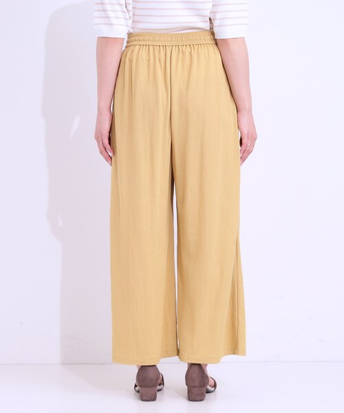 DRESKIP（ドレスキップ）の「【洗える/着丈選べる/ひんやり】楽ちんなのにきれい見え カノコ タックワイドパンツ（その他パンツ・レディース・ブラック/キャメル/ネイビー/イエロー・04/03/02/01/42/40/38/36）」の11枚目の写真