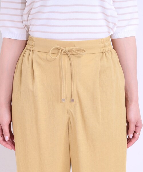 DRESKIP（ドレスキップ）の「【洗える/着丈選べる/ひんやり】楽ちんなのにきれい見え カノコ タックワイドパンツ（その他パンツ・レディース・ブラック/キャメル/ネイビー/イエロー・04/03/02/01/42/40/38/36）」の12枚目の写真