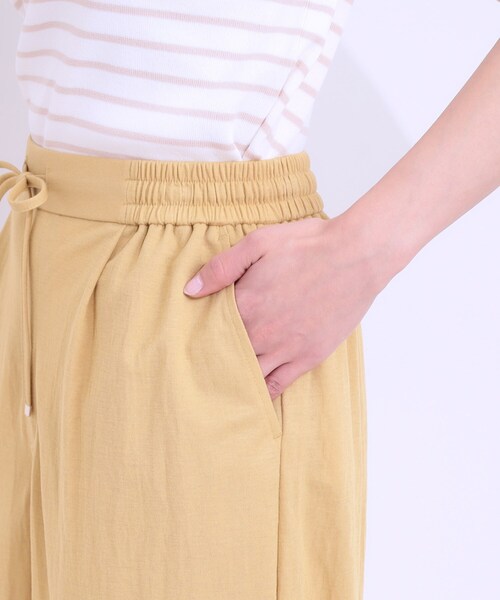 DRESKIP（ドレスキップ）の「【洗える/着丈選べる/ひんやり】楽ちんなのにきれい見え カノコ タックワイドパンツ（その他パンツ・レディース・ブラック/キャメル/ネイビー/イエロー・04/03/02/01/42/40/38/36）」の14枚目の写真