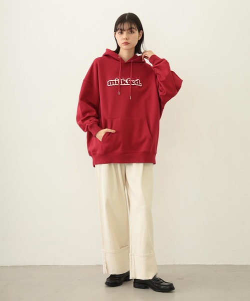 MILKFED.（ミルクフェド）の「COOPER LOGO WIDE SWEAT HOODIE（パーカー・レディース・オートミール/チャコール/レッド・M/L）」の15枚目の写真