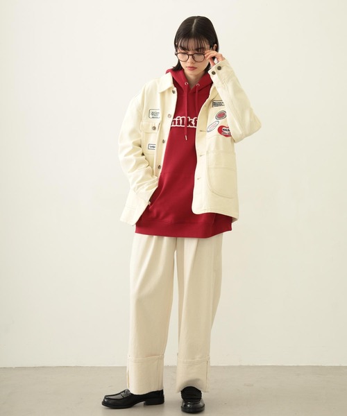 MILKFED.（ミルクフェド）の「COOPER LOGO WIDE SWEAT HOODIE（パーカー・レディース・オートミール/チャコール/レッド・M/L）」の19枚目の写真