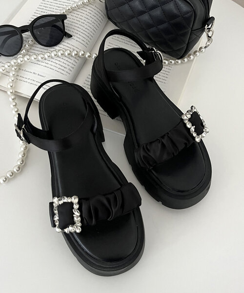 prose verse（プロズヴェール）の「ビジューシャーリング厚底サンダル（サンダル・レディース・ブラック・SMALL/MEDIUM/LARGE/X-LARGE）」の8枚目の写真