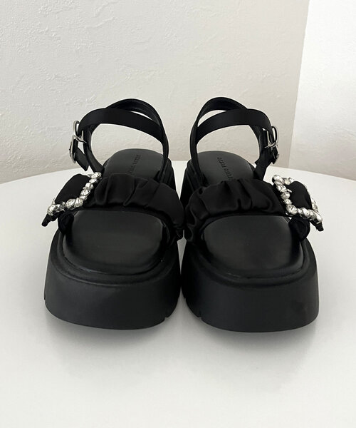 prose verse（プロズヴェール）の「ビジューシャーリング厚底サンダル（サンダル・レディース・ブラック・SMALL/MEDIUM/LARGE/X-LARGE）」の5枚目の写真