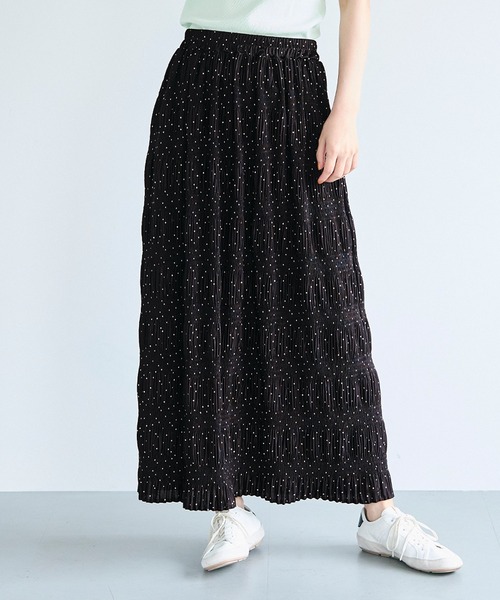 coca（coca）（コカ）の「イレギュラープリーツロングスカート（スカート・レディース・ブラック/ブラウン・M/L）」の2枚目の写真
