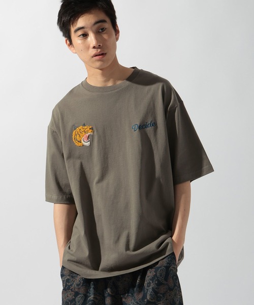 ニコアンド ベトジャンモチーフ刺繍Ｔシャツ カーキ Ｍサイズ ユニセックス セール】ベトジャンモチーフ刺繍Tシャツ（Tシャツ/カットソー